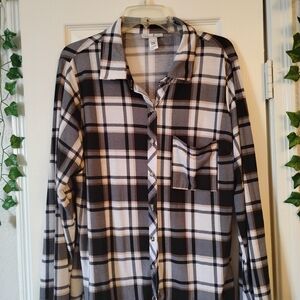 Plaid Button-Up Shirt